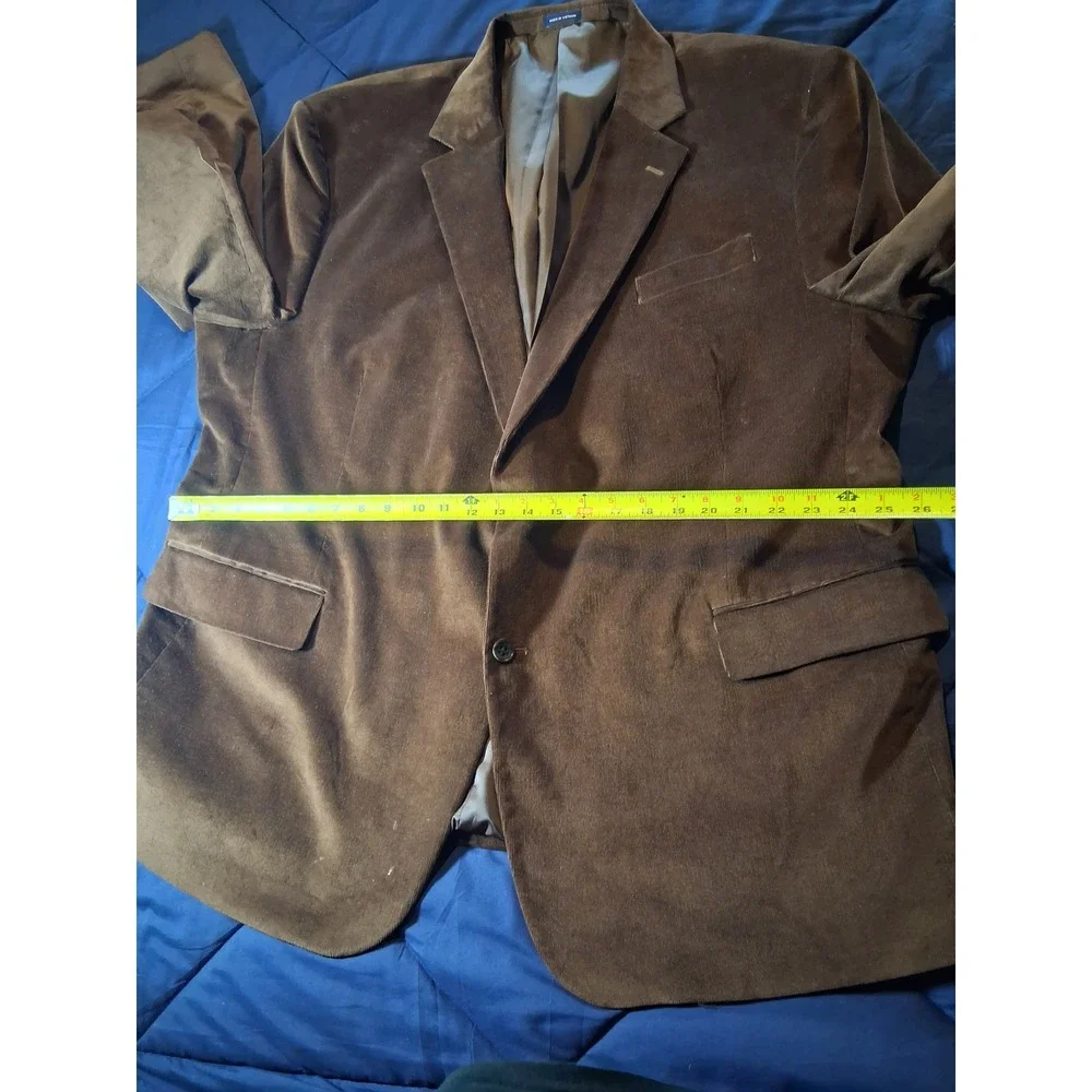 Stafford Brown Corduroy Blazer Elbow Patches Big & Tall 54L Sport Coat Mens